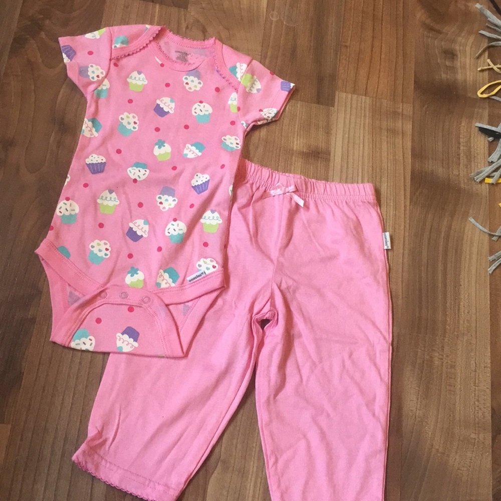 Pink onesie shirt with pink pants